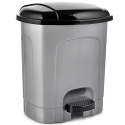 Kosz na śmieci z pedałem plastikowy szary 50 l