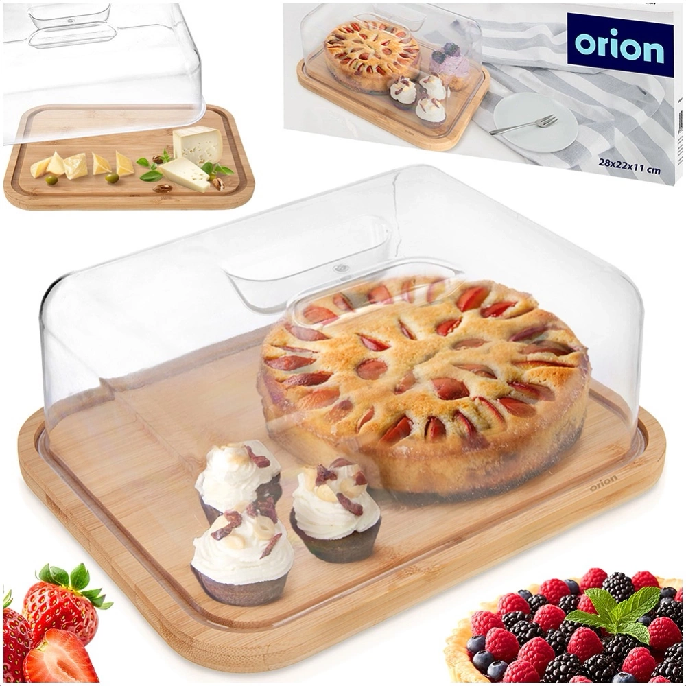Deska do serwowania bambusowa z pokrywką 28x22x11 cm