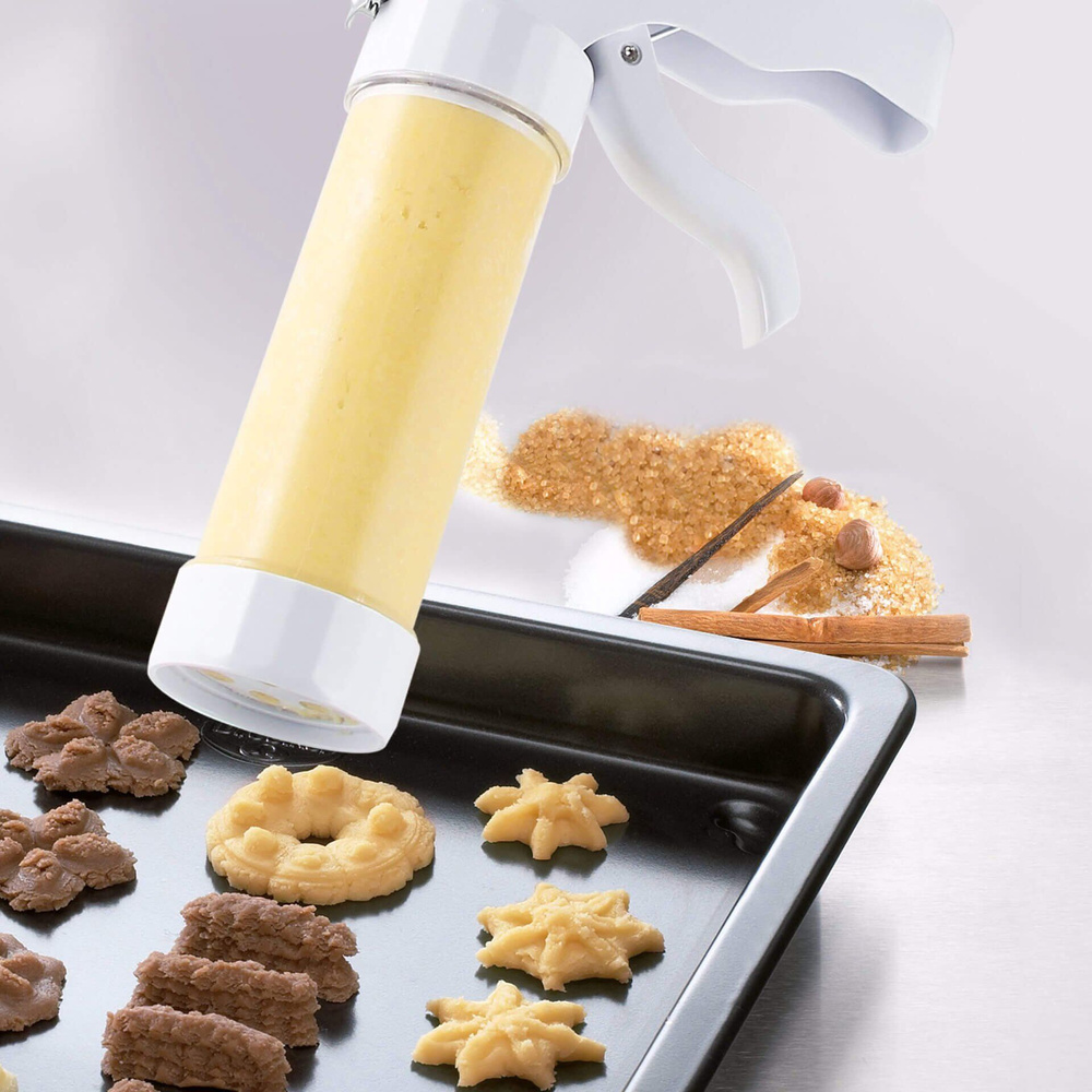 Prasa do ciastek z 10 dyszami formującymi – Maszynka dekorator do ciastek Dr. Oetker