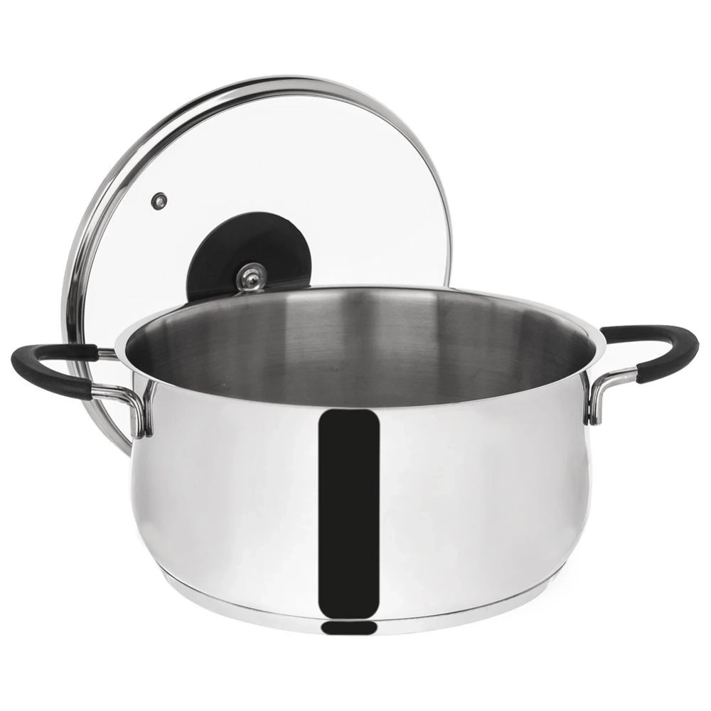 Garnek stalowy ze szklaną pokrywką DALIE 14 cm, 1 l