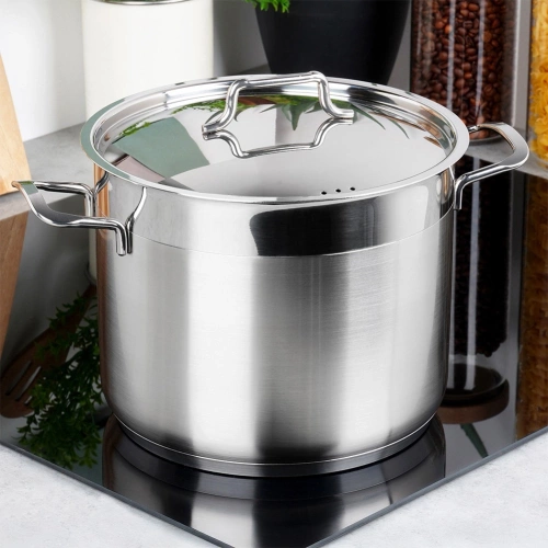 Garnek stalowy z pokrywką ANETT 22 cm, 6,5 l