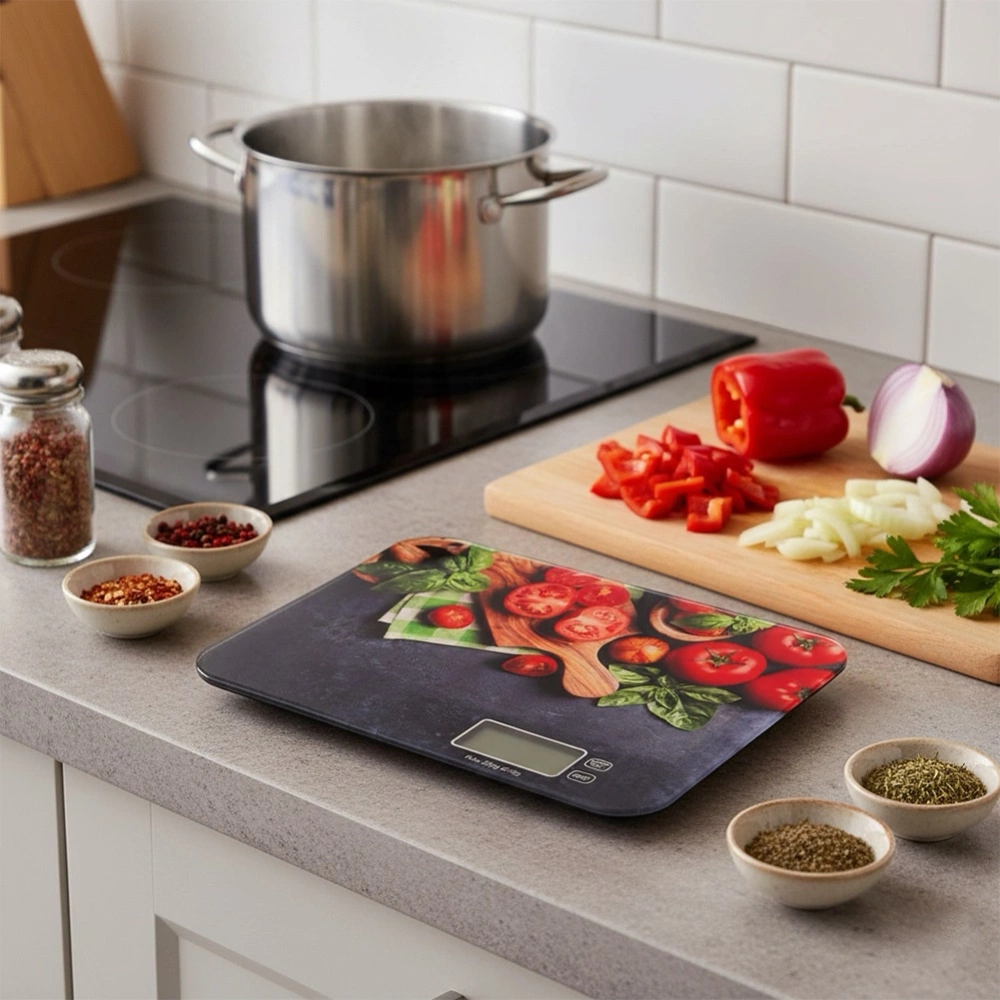 Waga kuchenna szklana elektroniczna płaska 20 kg