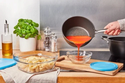 Okrągłe szklane pojemniki na żywność 5 szt. 310-2400 ml, hartowane Duralex