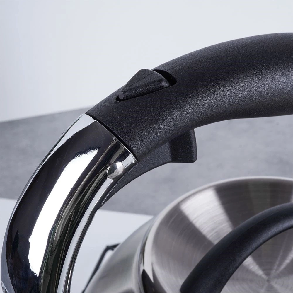 Czajnik z gwizdkiem stalowy srebrny 2 l