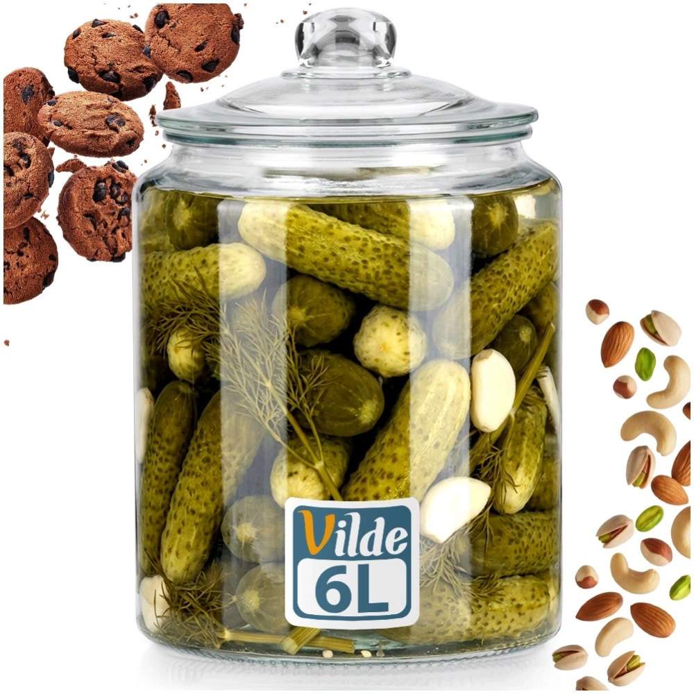 Pojemnik szklany z pokrywką i uszczelką 6 l