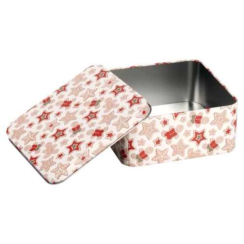 Pojemnik na ciastka metalowy puszka świąteczna 15x15x6,5 cm