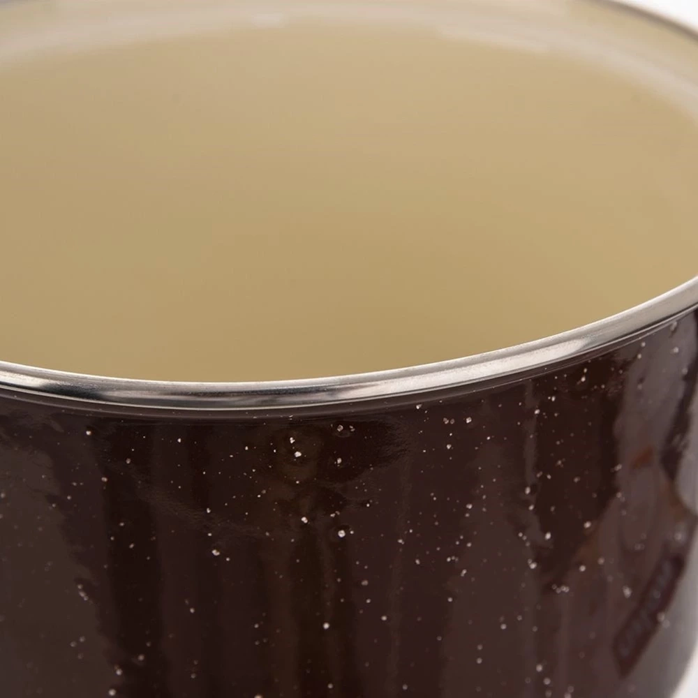 Garnek emaliowany z pokrywką brązowy BROWN 20 cm, 3,2 l