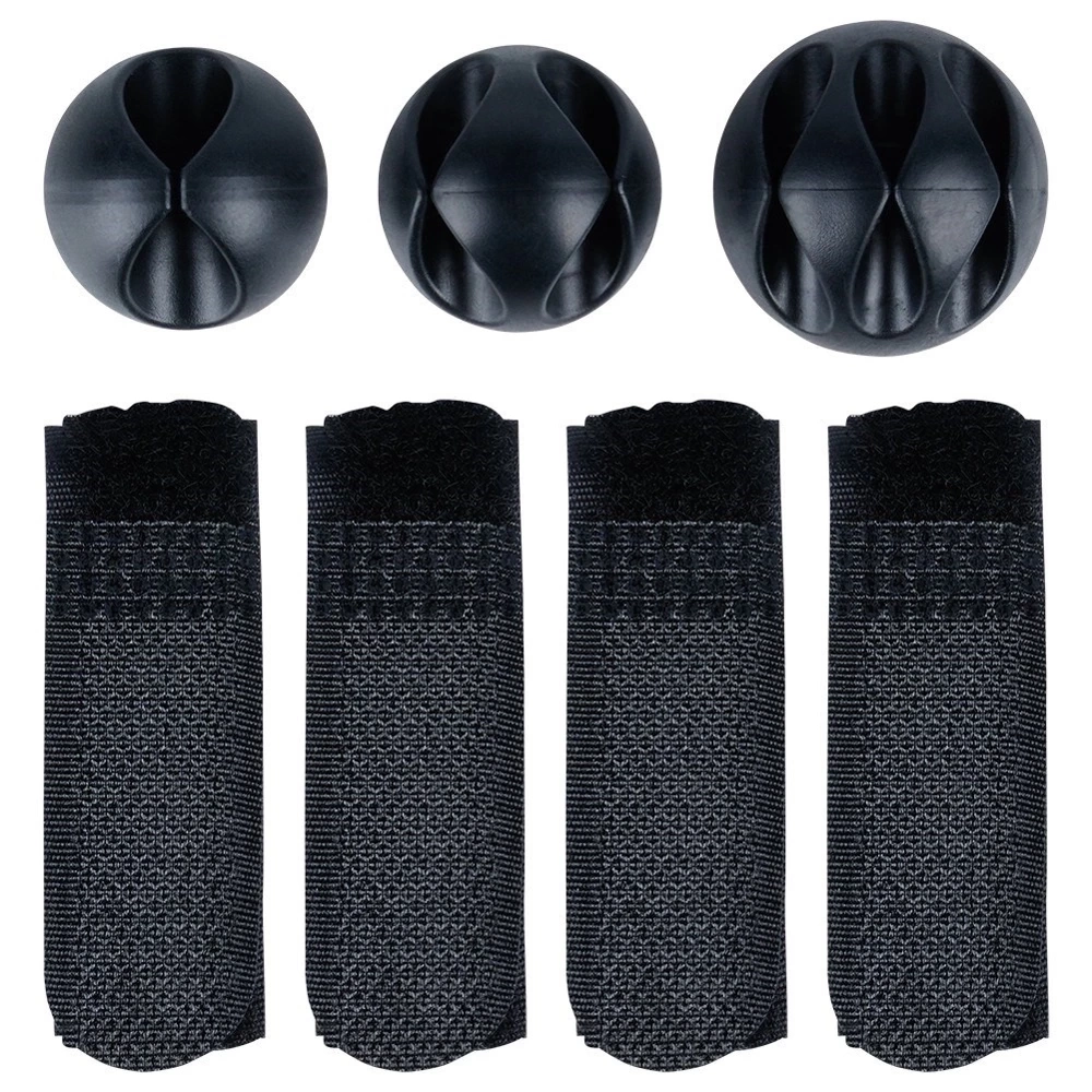 Organizer na kable pod blat biurka metalowy czarny