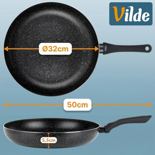 Patelnia granitowa BLACK LINE 32 cm