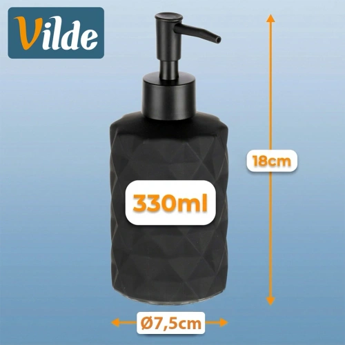 Dozownik do mydła szklany czarny 330 ml