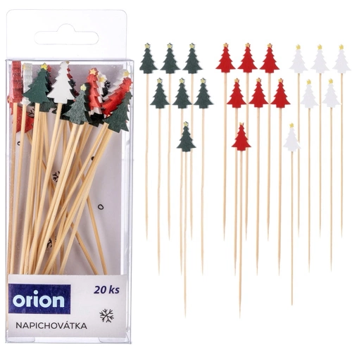 Wykałaczki do przekąsek bambusowe choinka 13 cm 20 szt.