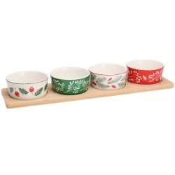 Miseczki na przekąski porcelanowe na tacy 5 el.