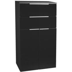 Szafka łazienkowa czarna, 2-drzwiowa, 2 szuflady Kara Antracyt