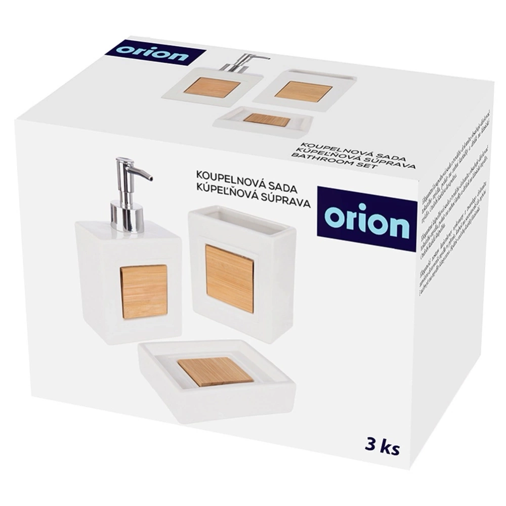 Zestaw łazienkowy dolomitowy biały 3 el.