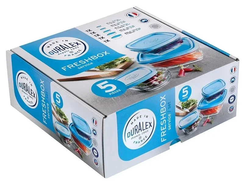 Zestaw pojemników szklanych 5szt Freshbox 150-2000ml przezroczysty Duralex