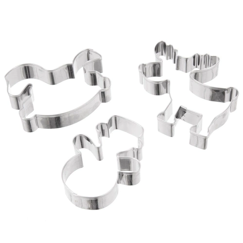 Wykrawacze do ciastek stalowe bałwan konik na biegunach renifer 3 szt.