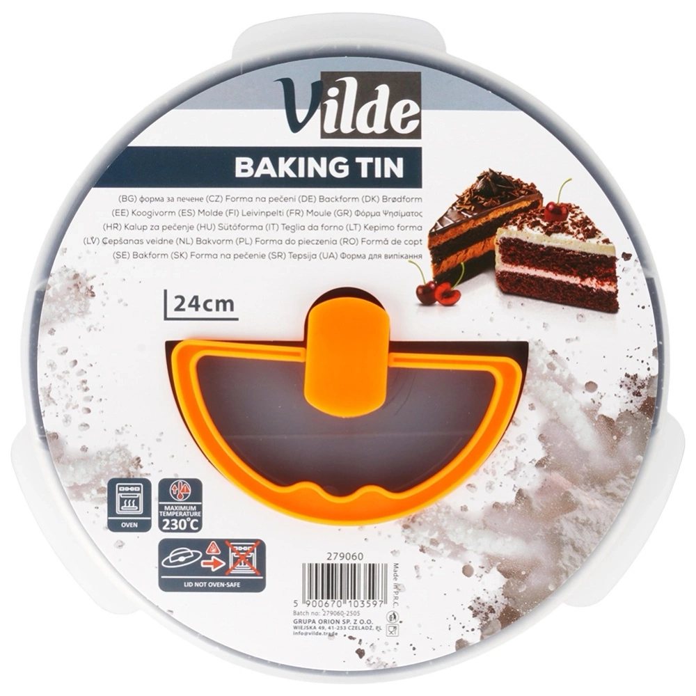 Tortownica rozpinana granitowa z pokrywką 24 cm