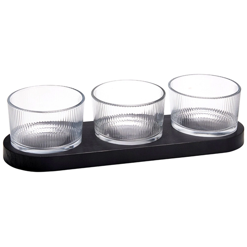 Miseczki na przekąski szklane na tacy 4 el.