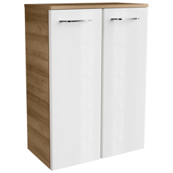 Szafka łazienkowa boczna dwudrzwiowa sękaty dąb + biały Milano Fackelmann 84265