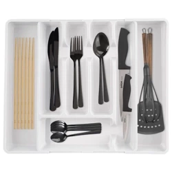 Wkład na sztućce do szuflady rozsuwany biały 36,5x27,5-44 cm