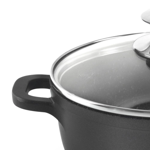 Garnek granitowy ze szklaną pokrywką GRANDE 16 cm, 1,4 l