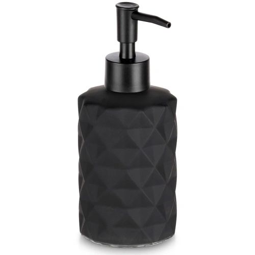 Dozownik do mydła szklany czarny 330 ml