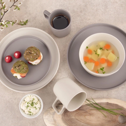 Talerz obiadowy płytki ceramiczny kremowy SKANDI 26,5 cm