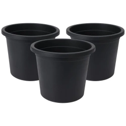 Doniczka ogrodowa plastikowa czarna okrągła 14,5 cm 3 szt.
