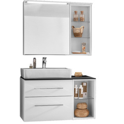 Zestaw mebli łazienkowych z serii Oxford z regałami biały Fackelmann