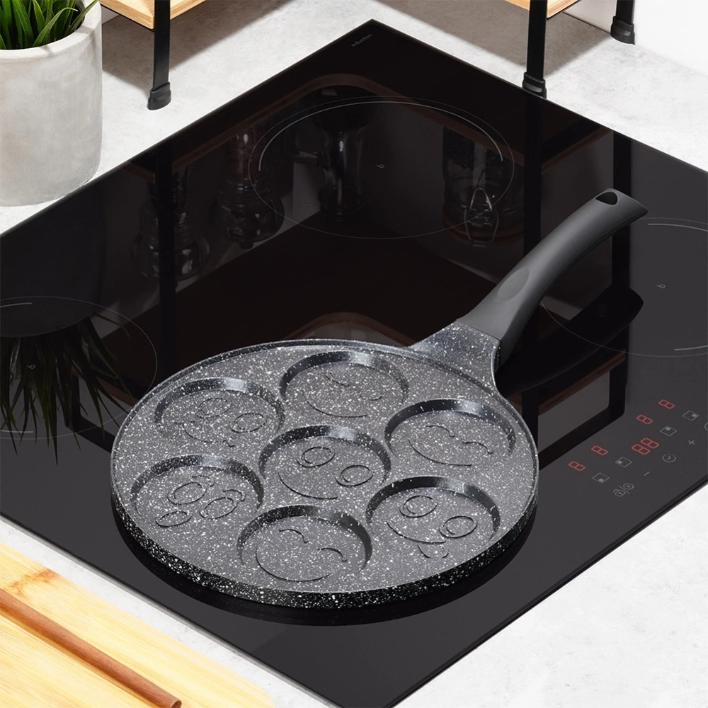 Patelnia do jajek granitowa 7 otworów BLACK LINE 26 cm