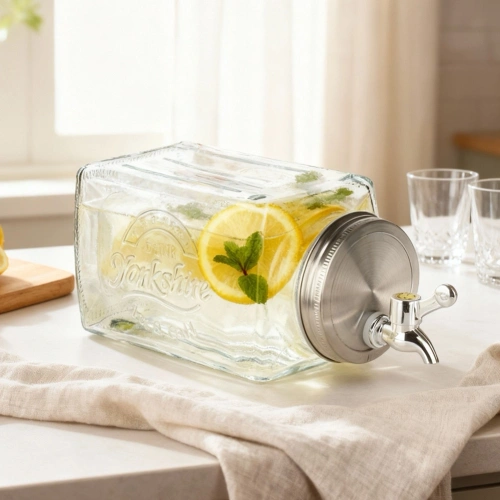 Słój do napojów z kranikiem szklany do lodówki 3,3 l