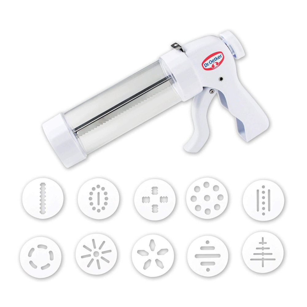 Prasa do ciastek z 10 dyszami formującymi – Maszynka dekorator do ciastek Dr. Oetker