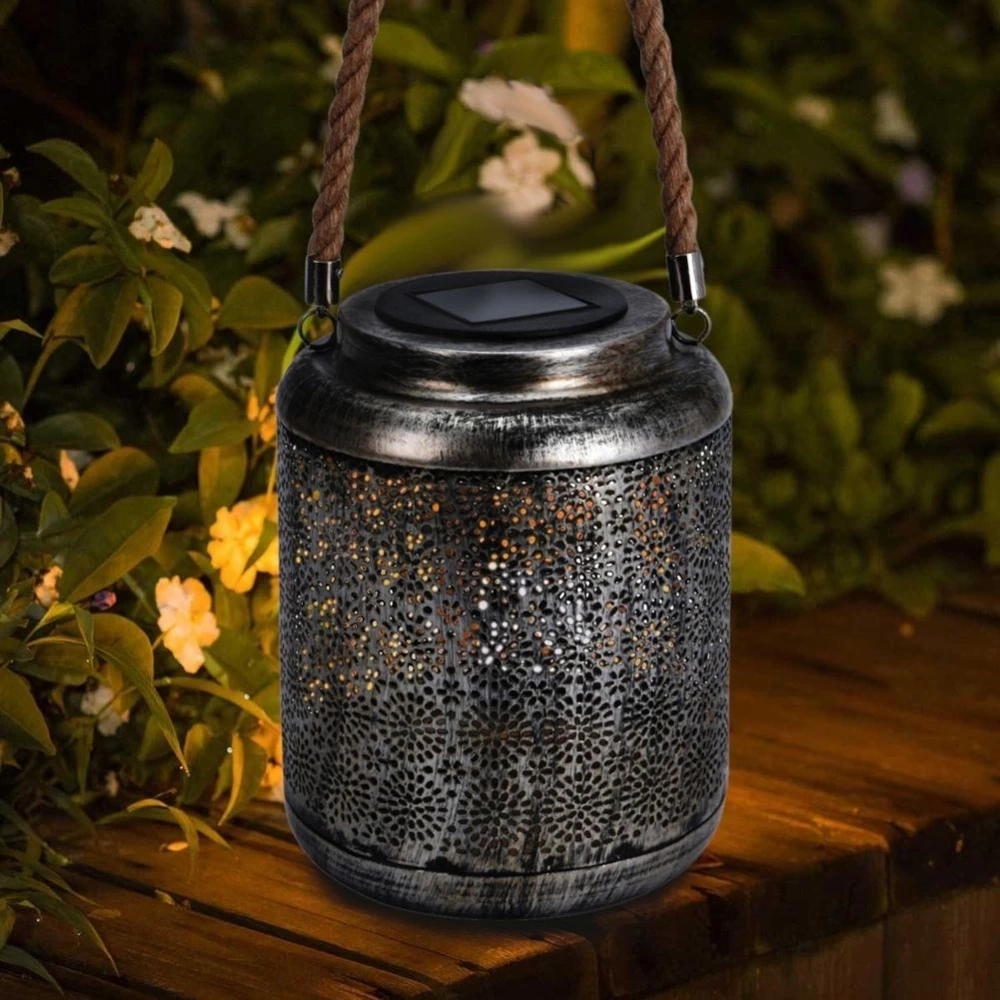 Lampion ogrodowy solarny metalowy 19,5 cm