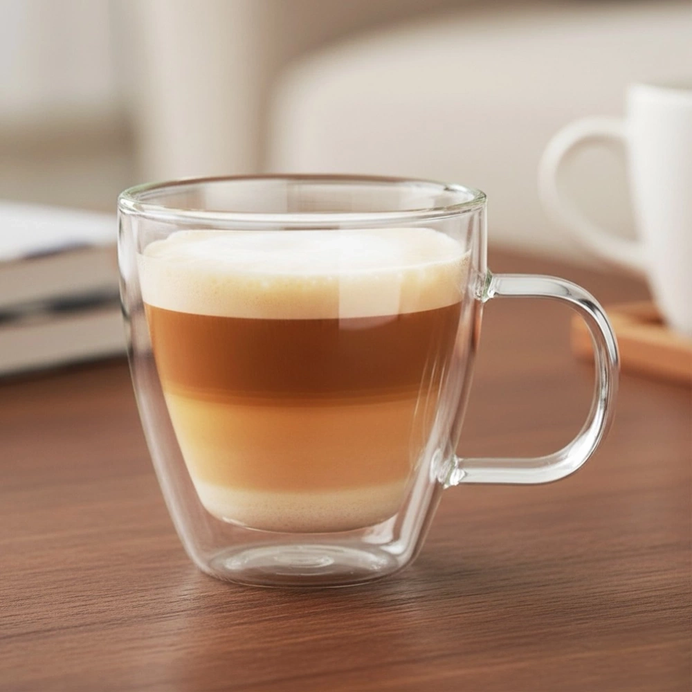 Szklanka termiczna z podwójną ścianką do kawy latte DOUBLE 180 ml