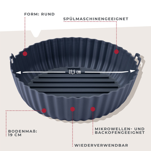Forma silikonowa do pieczenia Ø23 cm do frytkownicy powietrznej