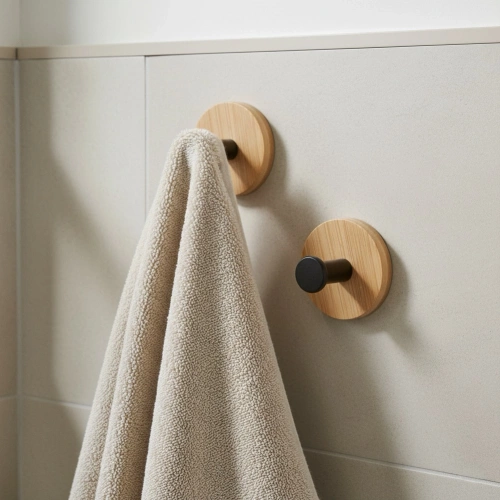 Haczyk wieszak samoprzylepny bambusowy metalowy czarny 5 cm 2 szt.