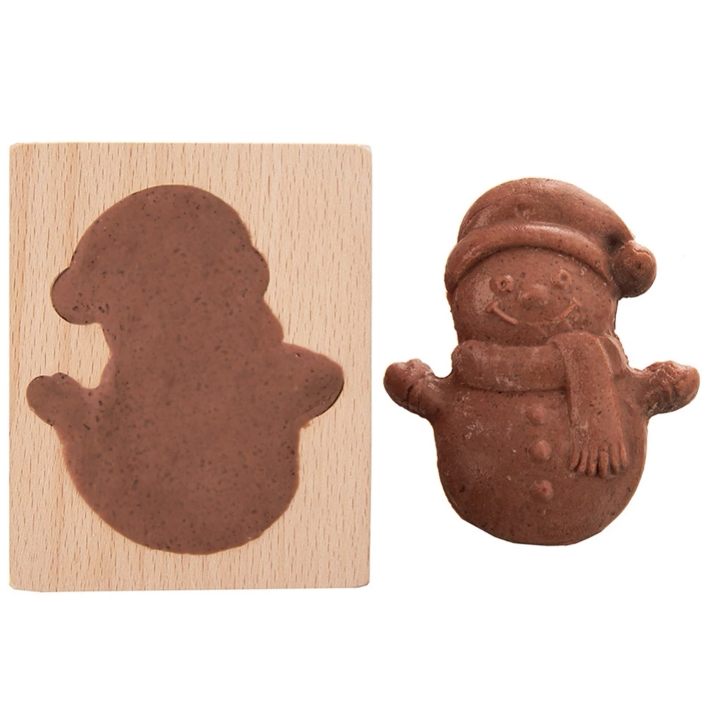 Foremka do ciastek drewniana bałwan 11x9,5 cm