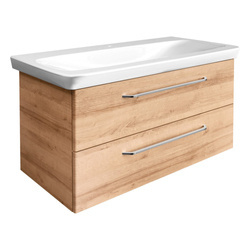 Szafka 100 cm z umywalką ceramiczną sękaty dąb Milano Fackelmann