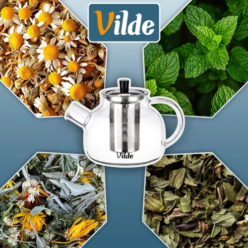 Dzbanek z zaparzaczem do herbaty szklany żaroodporny 850 ml