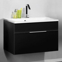 Szafka łazienkowa antracytowa z umywalką konglomeratową KARA 80 cm