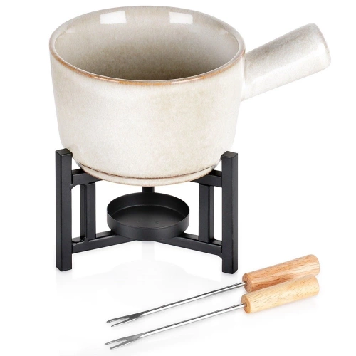 Zestaw do fondue porcelanowy 450 ml, 4 el.