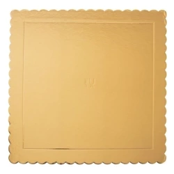 Podkład pod tort, ciasto złoty kwadratowy 34x34 cm