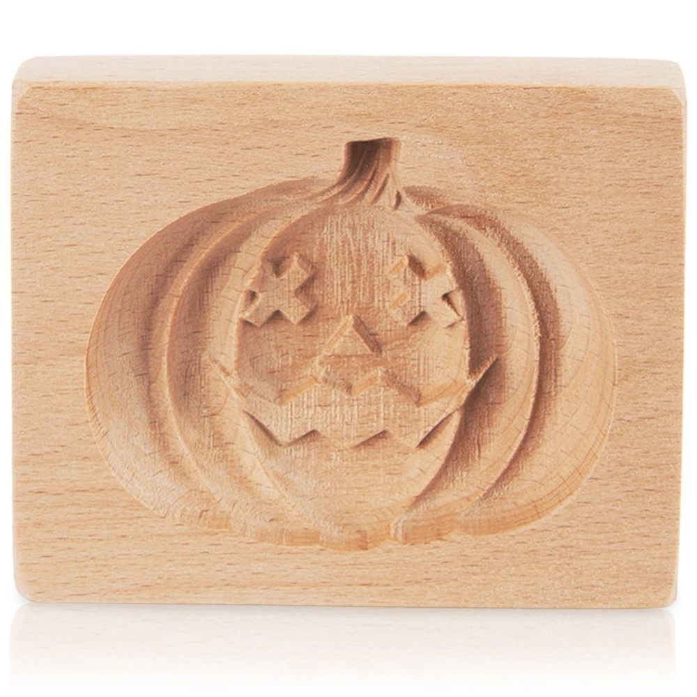 Foremka do ciastek drewniana Halloween dynia 10x8 cm