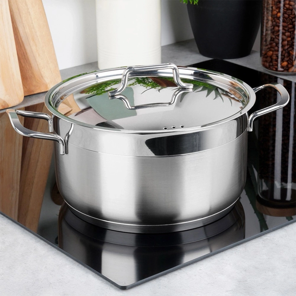 Garnek stalowy z pokrywką ANETT 22 cm, 4,3 l