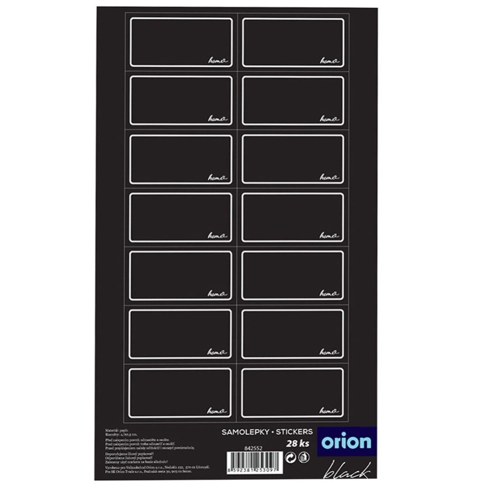 Etykiety samoprzylepne na słoiki czarne 28 szt.