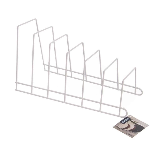 Stojak na pokrywki i talerze metalowy biały 34x17xx18,5 cm