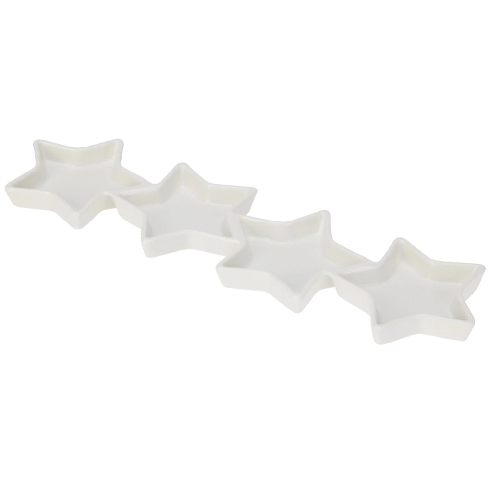 Talerz na przekąski porcelanowy biały gwiazdki 30x8,5 cm