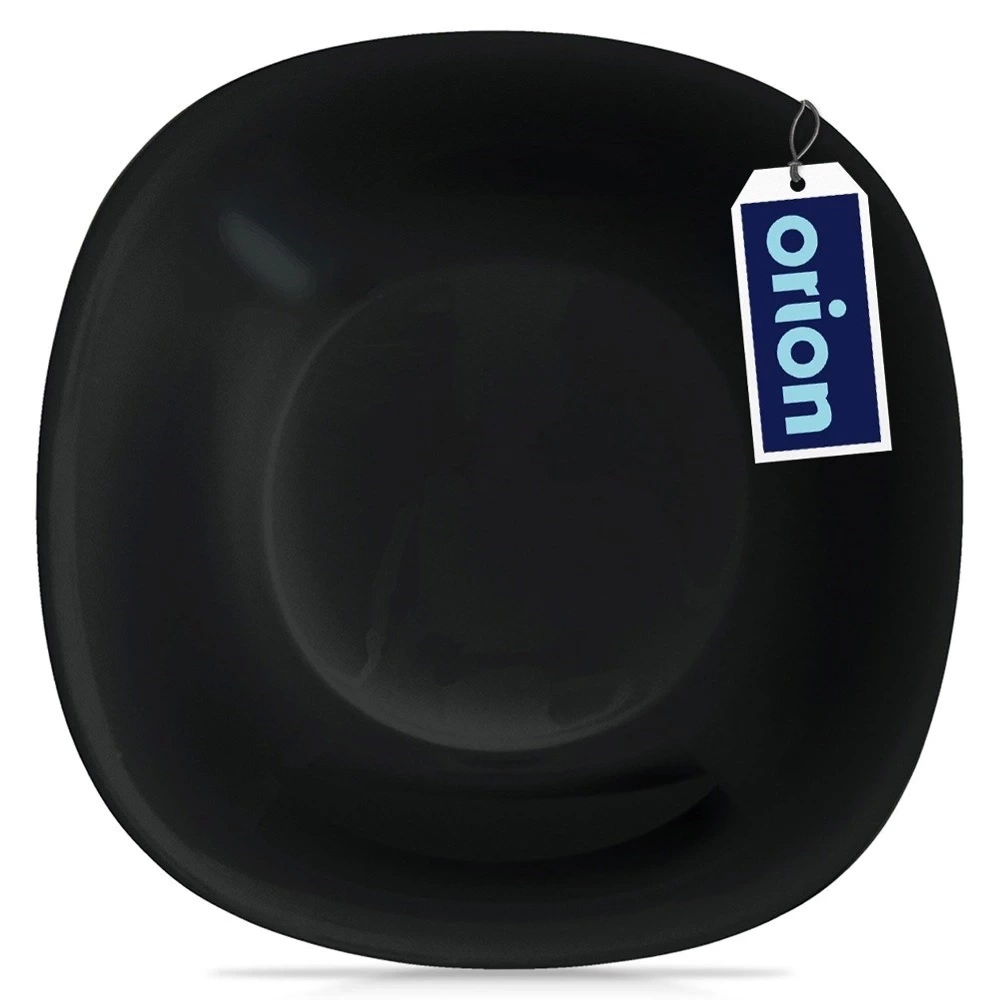 Talerz obiadowy głęboki szklany czarny LUNA 21,5 cm, 650 ml