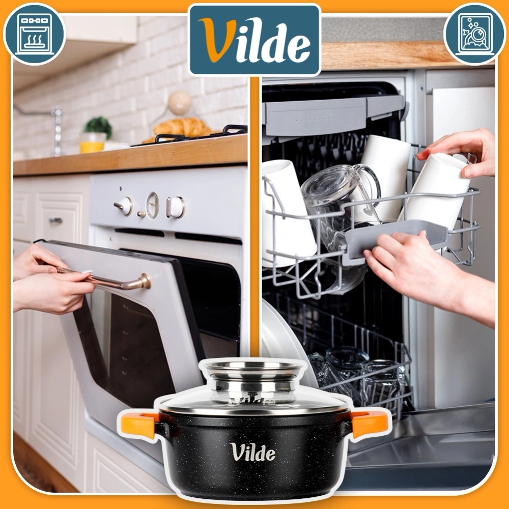 Garnek granitowy ze szklaną pokrywką TERRUNA AROMA 16 cm, 1,2 l