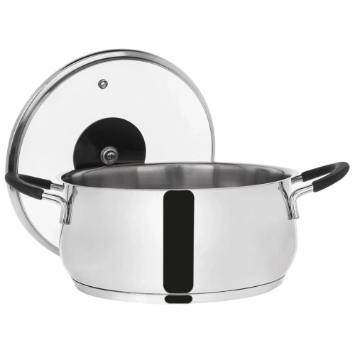 Garnek stalowy ze szklaną pokrywką DALIE 22 cm, 4 l